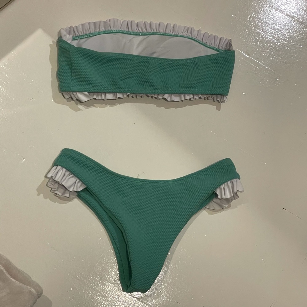 ruffle bandeau bikini set - Picture 3 of 3